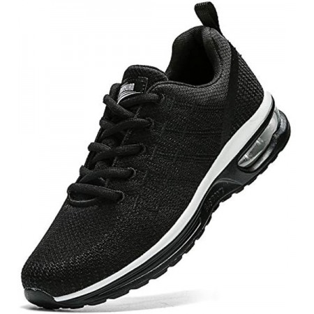 Running Shoes Men's Air Cushion Athletic Gym Tennis Shoes Sneakers Lightweight Walking Shoes Black