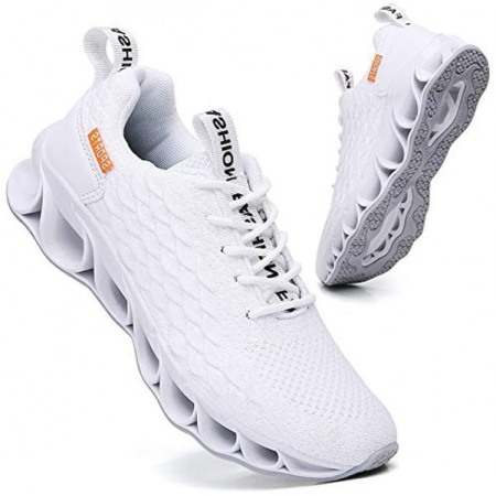 Sport Running Shoes for Mens Mesh Breathable Trail Runners Fashion Sneakers White