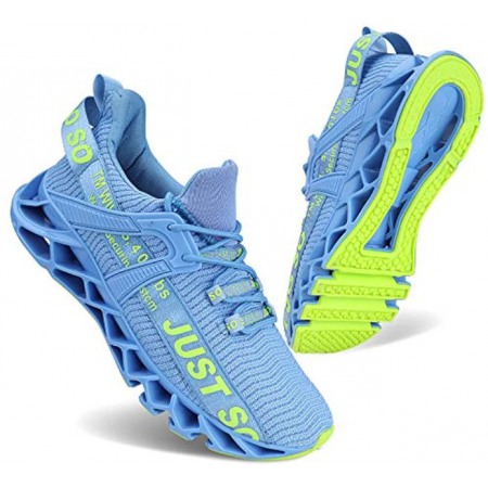 Women's Running Shoes Non Slip Athletic Tennis Walking Blade Type Sneakers Light Blue